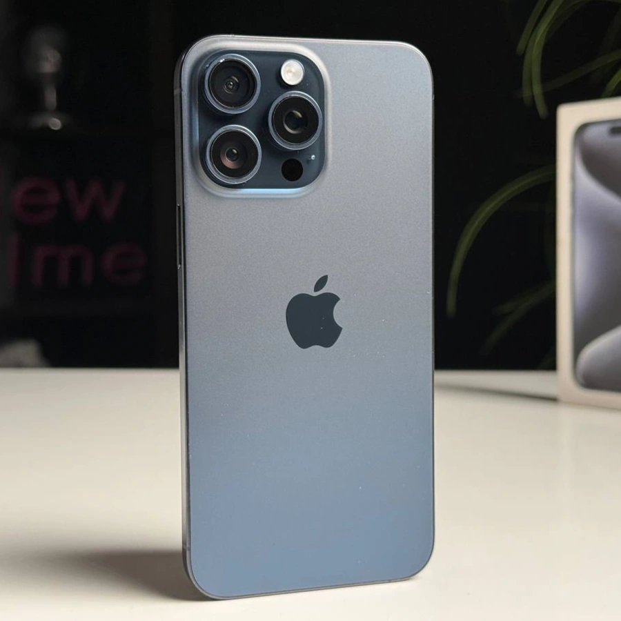 ВЖИВАНИЙ Б/У Apple iPhone 15 Pro Max 256GB Blue Titanium (MU7A3) - Состояние: хороший | Аккумулятор: 100% | Комплектация: полный | Гарантія: 3 мес.