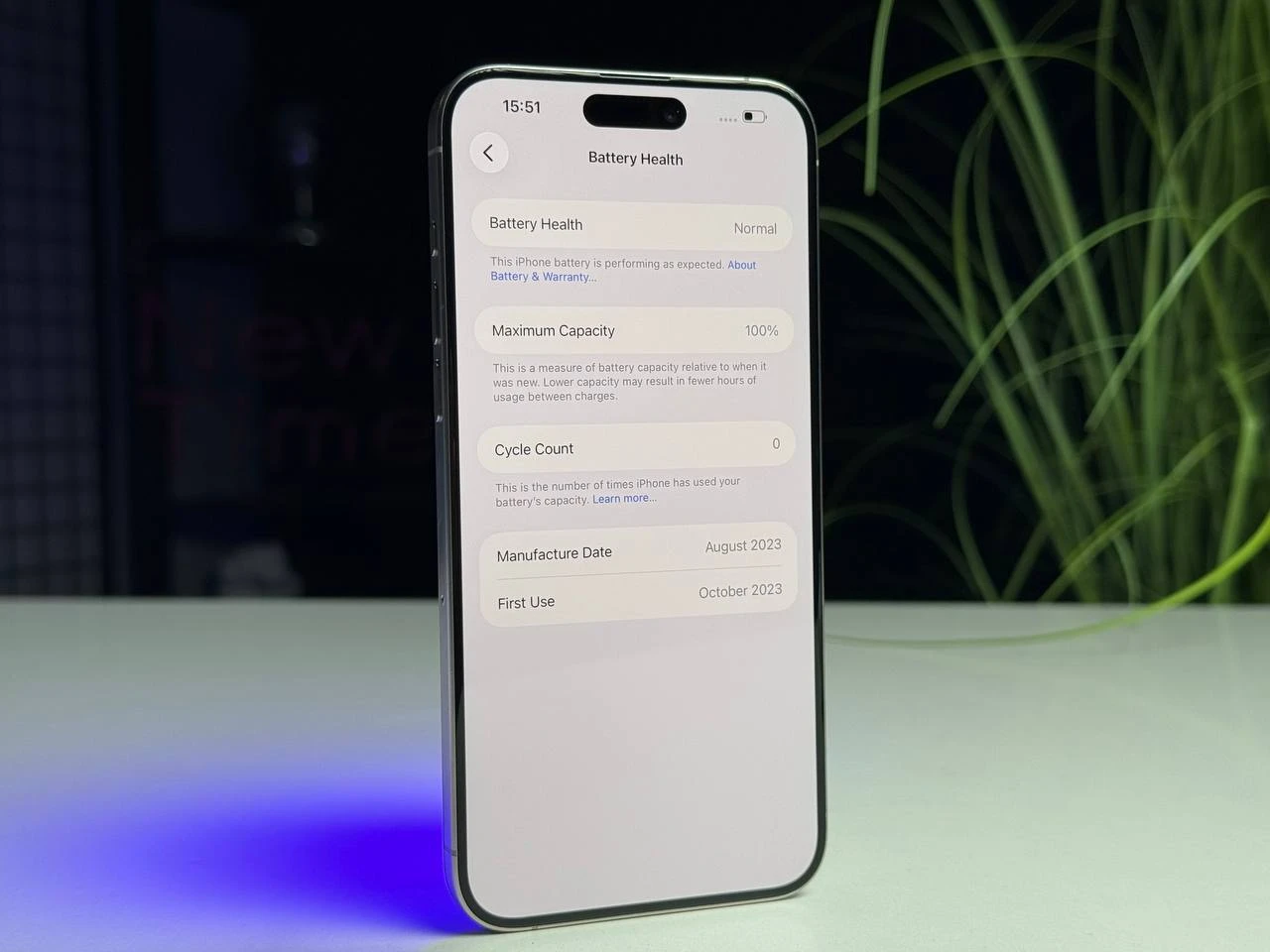 ВЖИВАНИЙ Б/У Apple iPhone 15 Pro Max 256GB Natural Titanium (MU793) - Стан: гарний | Акумулятор: 100% | Комплектація: iPhone, кабель | Гарантія: 3 міс.