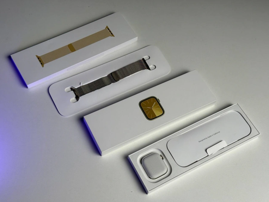 ВЖИВАНИЙ Б/У Apple Watch Series 9 GPS + Cellular 41mm Gold Stainless Steel Case with Gold Milanese Loop (MRJ73) - Состояние: идеальный | Аккумулятор: 88% | Комплектация: полный | Гарантія: 3 мес.