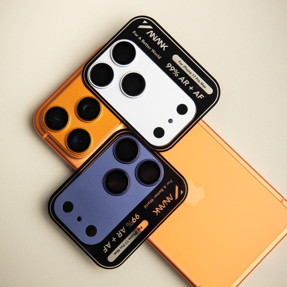 Защитный модуль для блока камер ANANK All-in-One Camera Guard [стекло + алюминиевая рамка] for iPhone 17 Pro - Cosmic Orange (6975593907996)