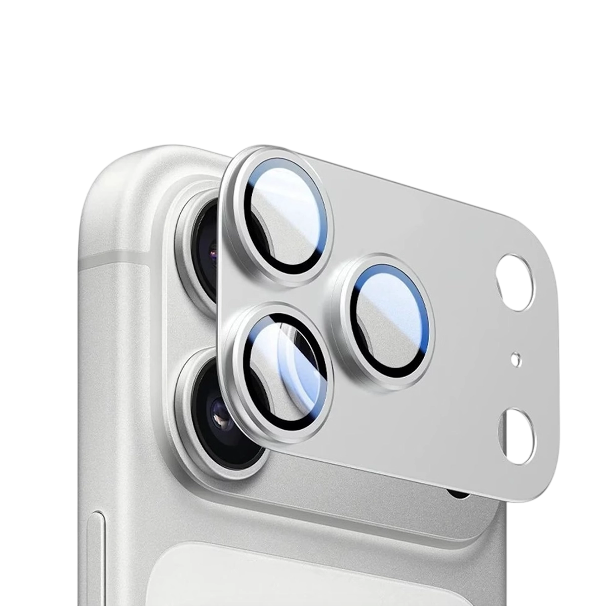 Защитный модуль для блока камер ANANK All-in-One Camera Guard [стекло + алюминиевая рамка] for iPhone 17 Pro - Silver (6975593908016)