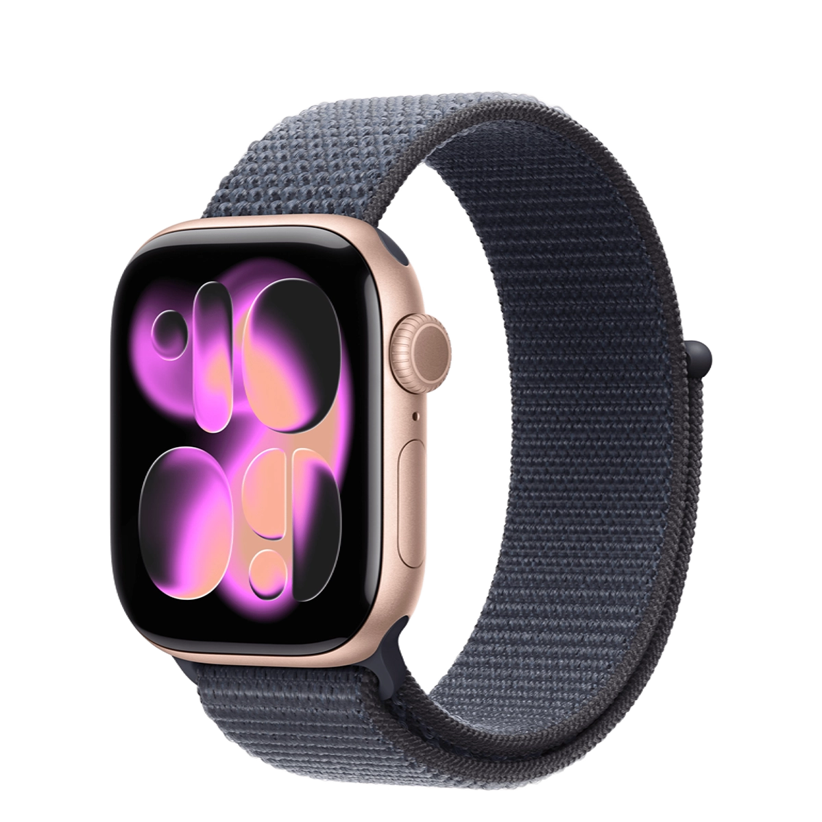 Apple Watch Series 11 GPS 42mm Rose Gold Aluminium Case with Anchor Blue Sport Loop (MEW24+MFFC4)