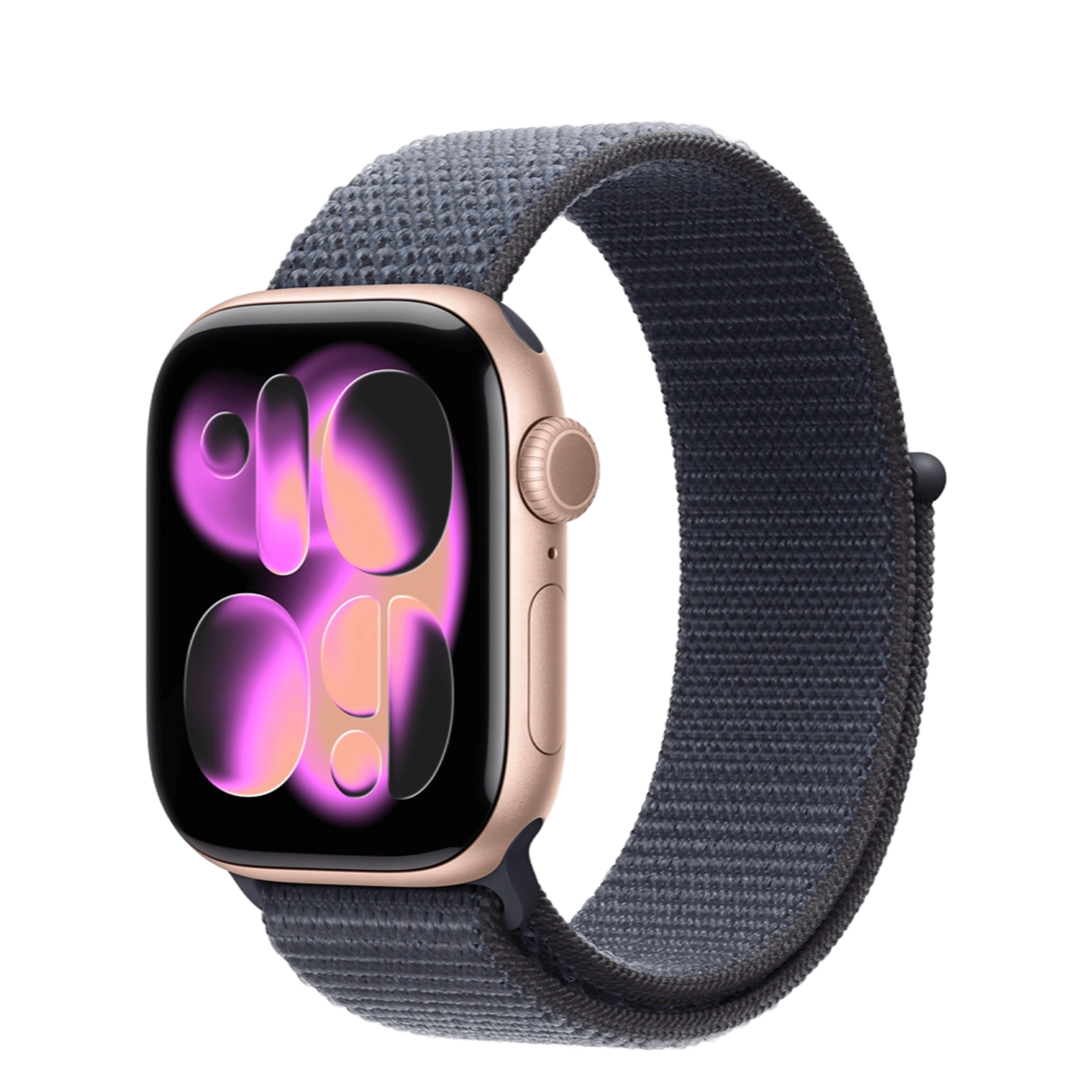 Apple Watch Series 11 GPS 42mm Rose Gold Aluminium Case with Anchor Blue Sport Loop (MEW24+MFFC4)