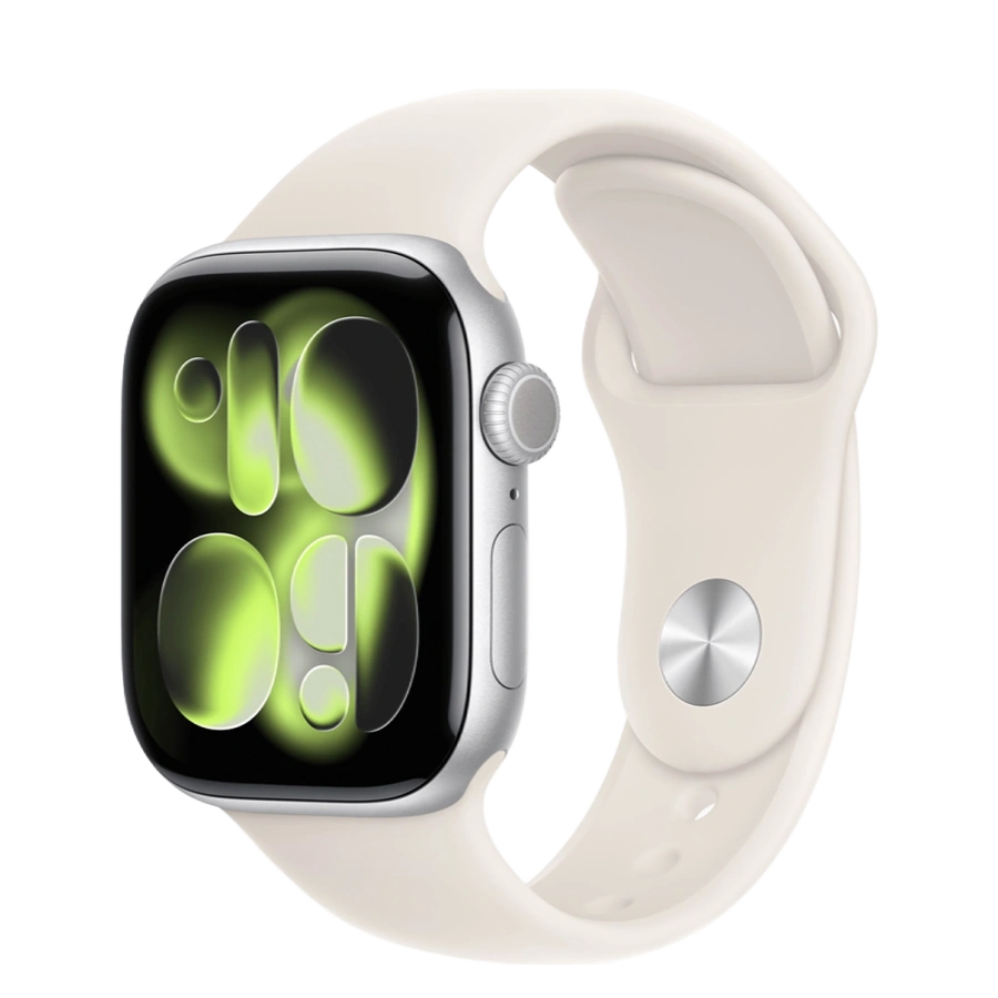 Apple Watch Series 11 GPS 42mm Silver Aluminum Case with Starlight Sport Band - M/L (MEW34+MXM73)