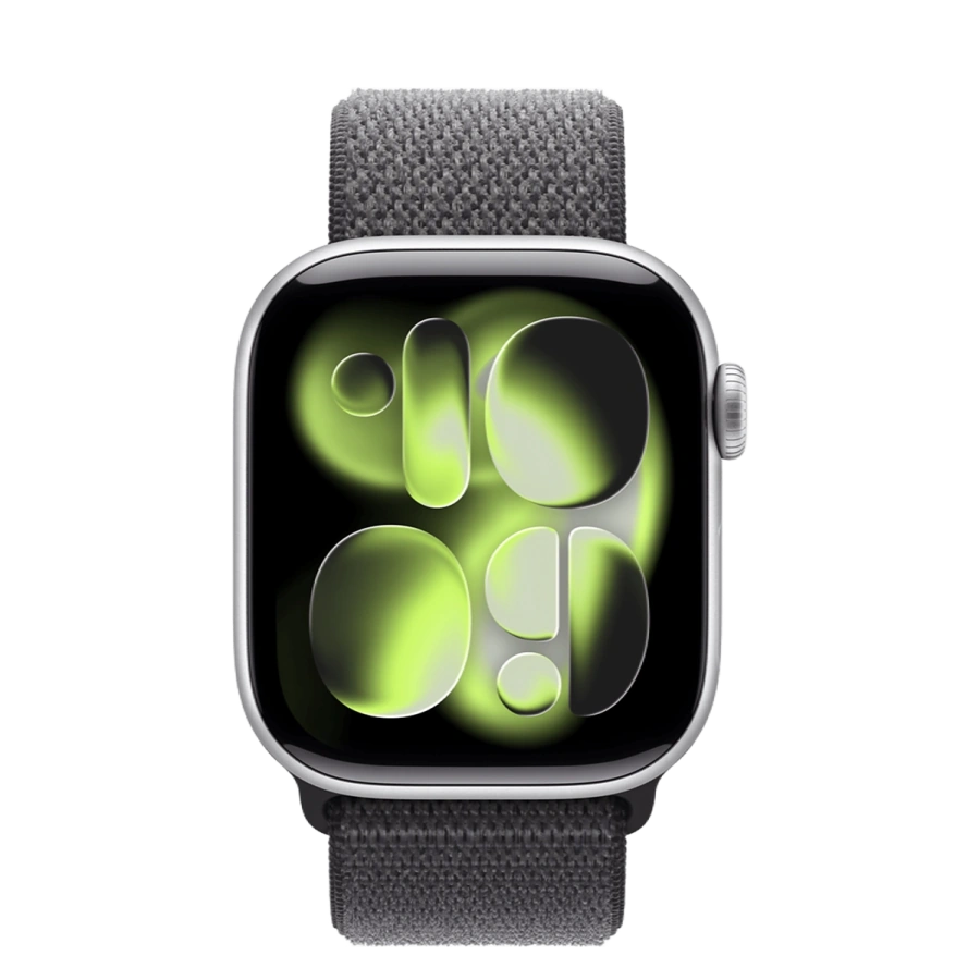 Apple Watch Series 11 GPS 42mm Silver Aluminum Case with Dark Grey Sport Loop (MEW34+MFFG4)