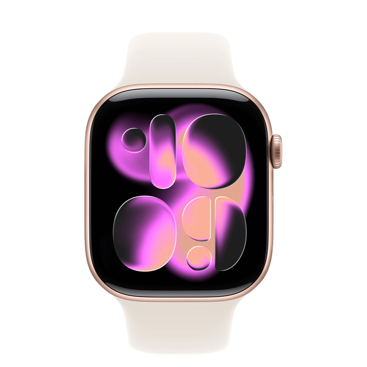 Apple Watch Series 11 GPS 46mm Rose Gold Aluminum Case with Starlight Sport Band - M/L (MEWA4+MXM73)