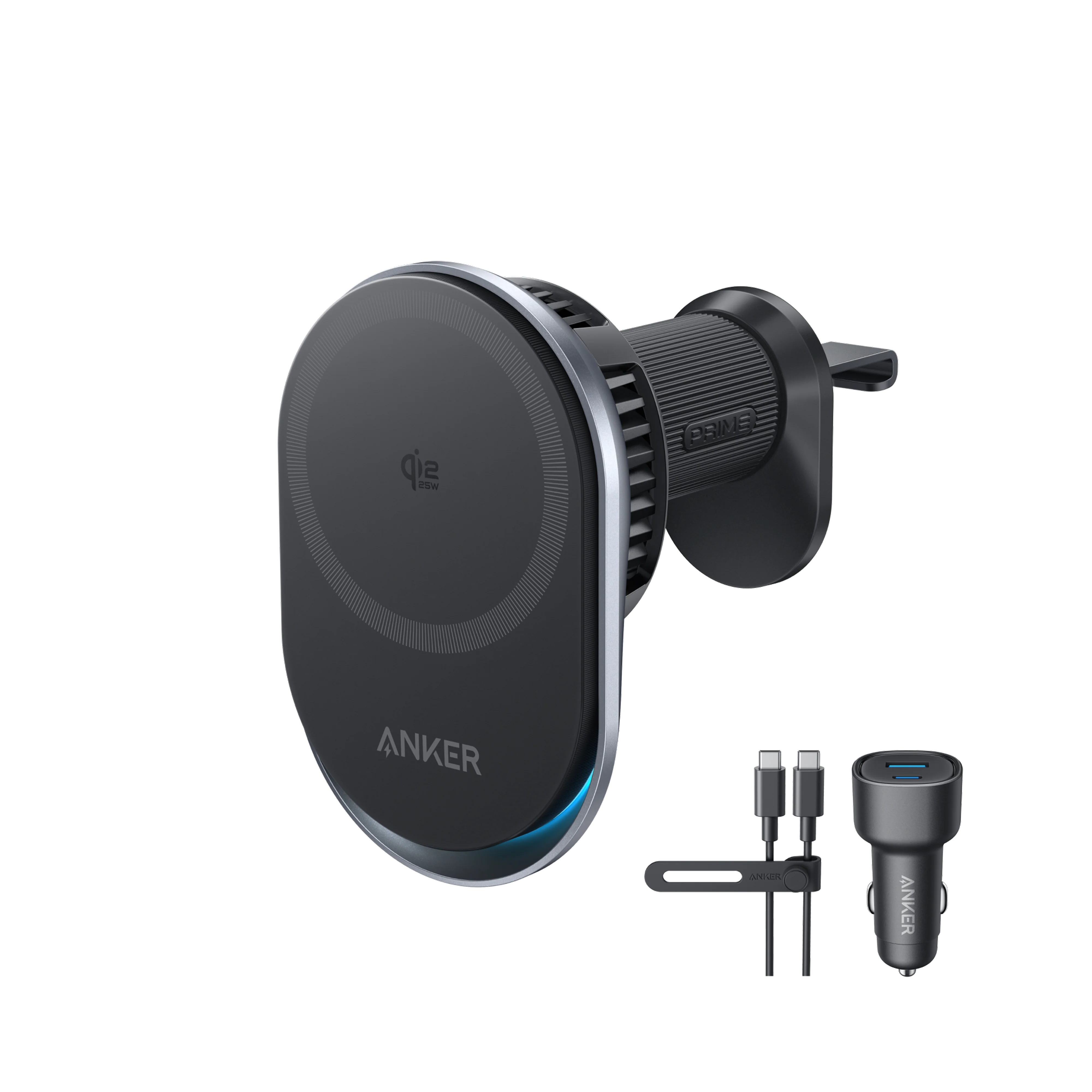 Беспроводное автомобильное зарядное устройство с охлаждением Anker Prime Wireless Car Charger 25W, Qi2, AirCool (A2933, B2933)