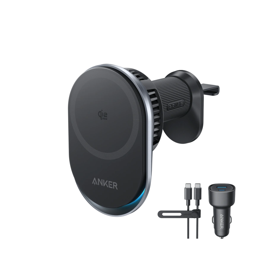 Беспроводное автомобильное зарядное устройство с охлаждением Anker Prime Wireless Car Charger 25W, Qi2, AirCool (A2933, B2933)