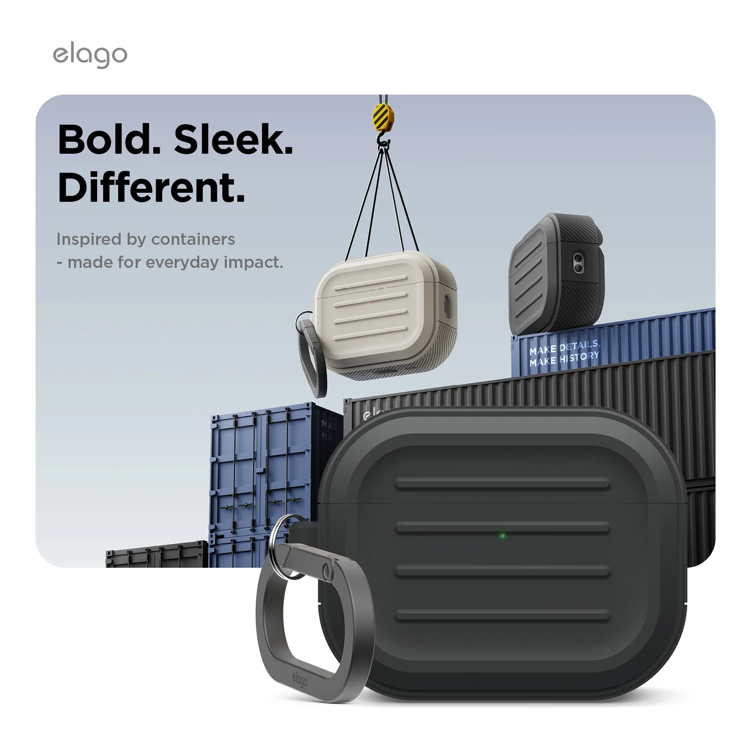 Чехол Elago Armor Hang Case for Airpods Pro 3rd Gen - Stone (EAPP3AM-HANG-ST)