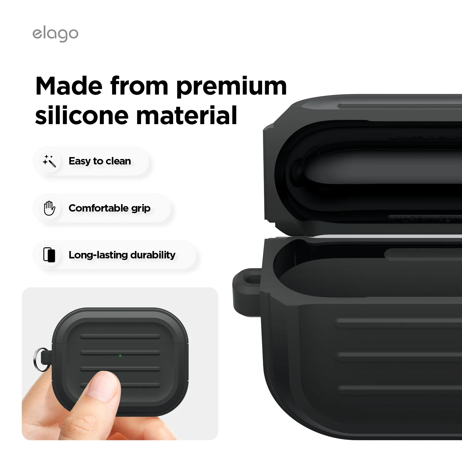 Чехол Elago Armor Hang Case for Airpods Pro 3rd Gen - Stone (EAPP3AM-HANG-ST)