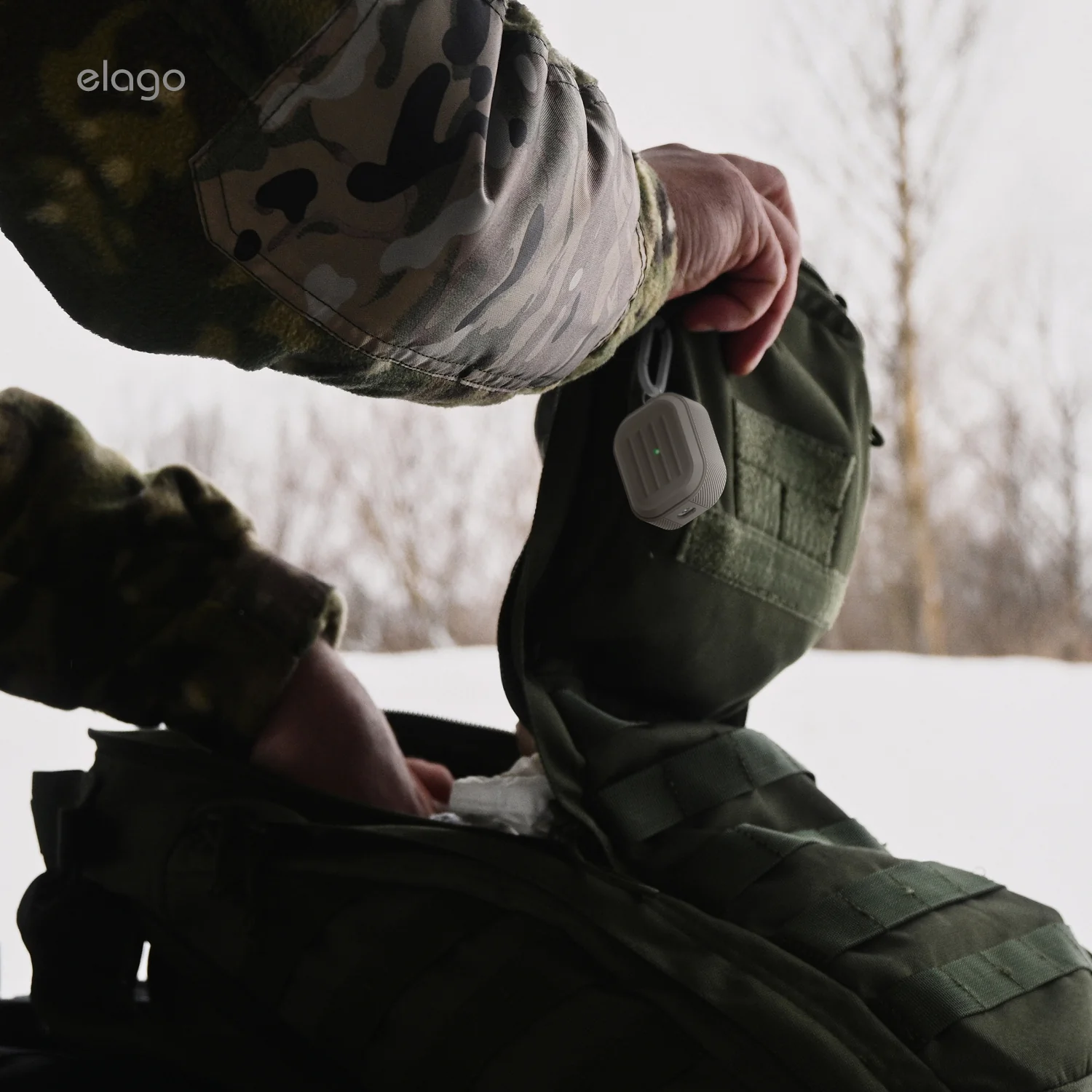 Чехол Elago Armor Hang Case for Airpods Pro 3rd Gen - Stone (EAPP3AM-HANG-ST)