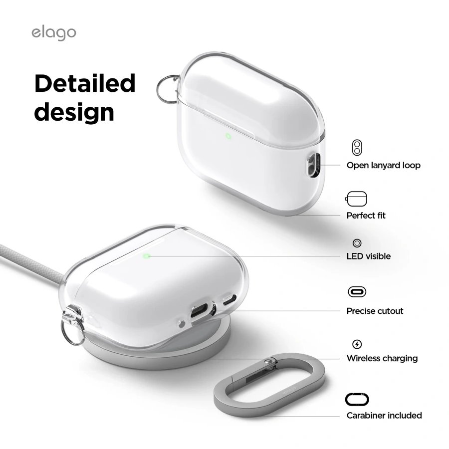 Чехол Elago Clear Hang Case for Airpods Pro 3rd Gen - Clear (EAPP3CL-HANG-TR)