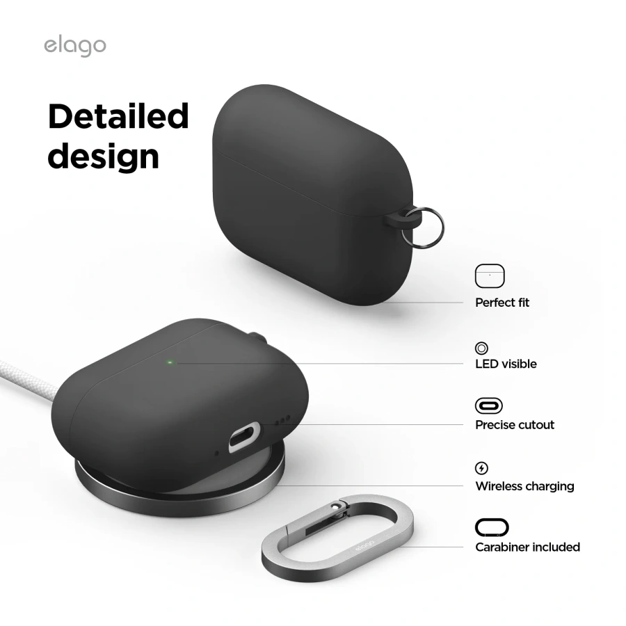 Чехол Elago Liquid Hybrid Hang Case for Airpods Pro 3rd Gen - Black (EAPP3RH-HANG-BK)