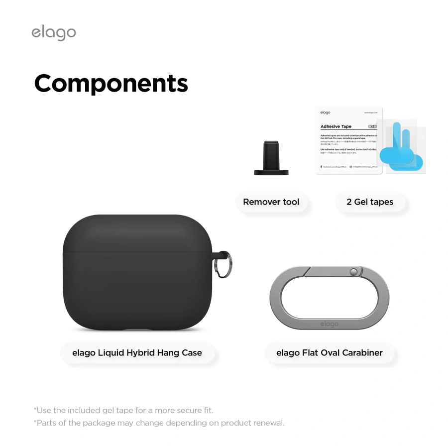 Чехол Elago Liquid Hybrid Hang Case for Airpods Pro 3rd Gen - Black (EAPP3RH-HANG-BK)