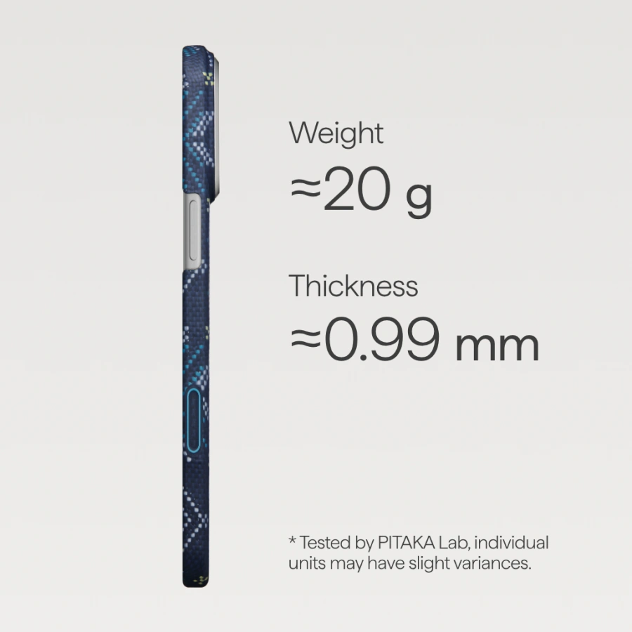 Чехол Pitaka Ultra-Slim Case with PitaTap [Threads of Winter] for iPhone 17 Pro - Navy (TWC202504)