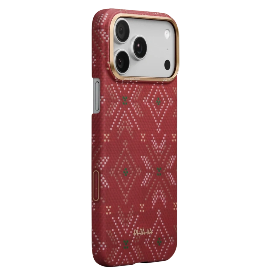 Чехол Pitaka Ultra-Slim Case with PitaTap [Threads of Winter] for iPhone 17 Pro Max - Scarlett (TWC202502)