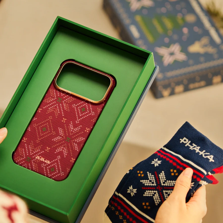 Чехол Pitaka Ultra-Slim Case with PitaTap [Threads of Winter] for iPhone 17 Pro Max - Scarlett (TWC202502)