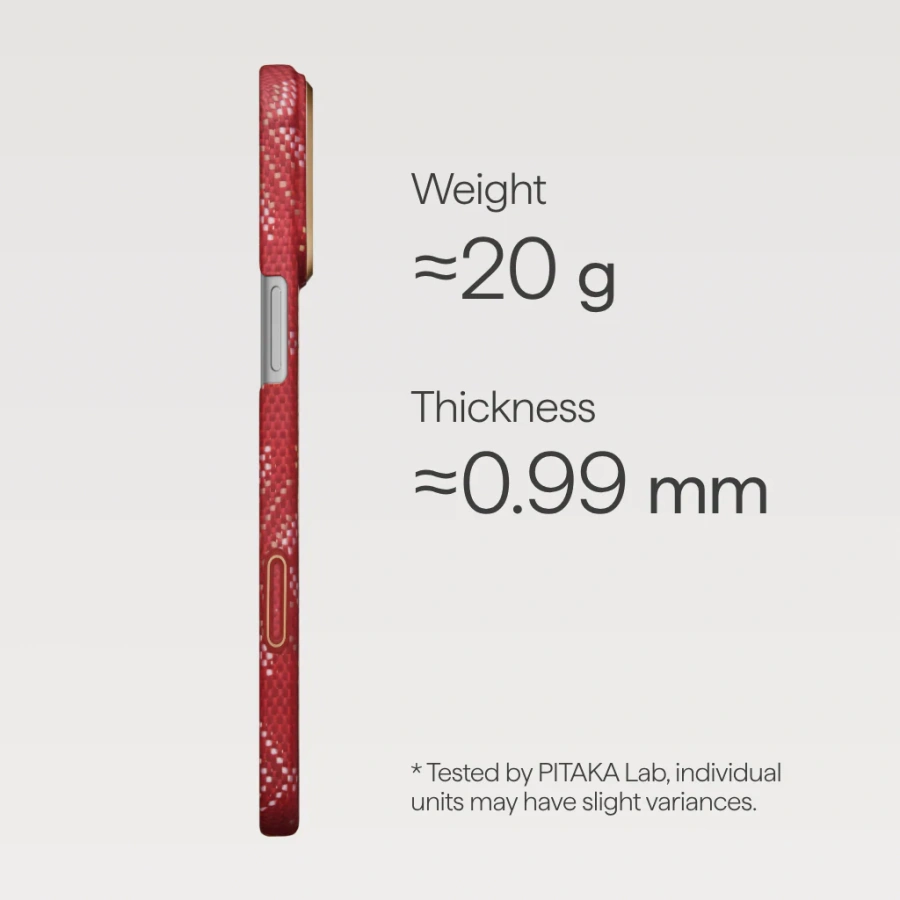 Чехол Pitaka Ultra-Slim Case with PitaTap [Threads of Winter] for iPhone 17 Pro Max - Scarlett (TWC202502)