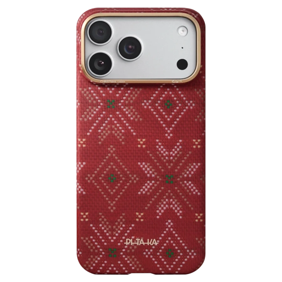 Чехол Pitaka Ultra-Slim Case with PitaTap [Threads of Winter] for iPhone 17 Pro Max - Scarlett (TWC202502)