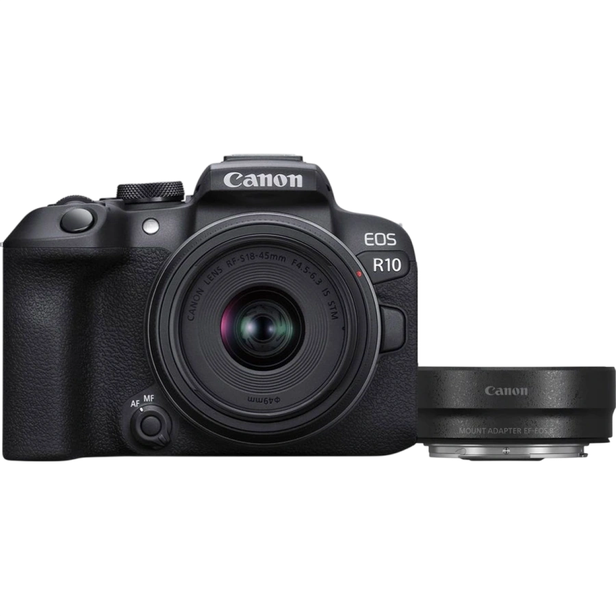 Фотоапарат Canon EOS R10 kit [RF-S 18-45mm] IS STM + Mount Adapter EF-EOS R (5331C033)