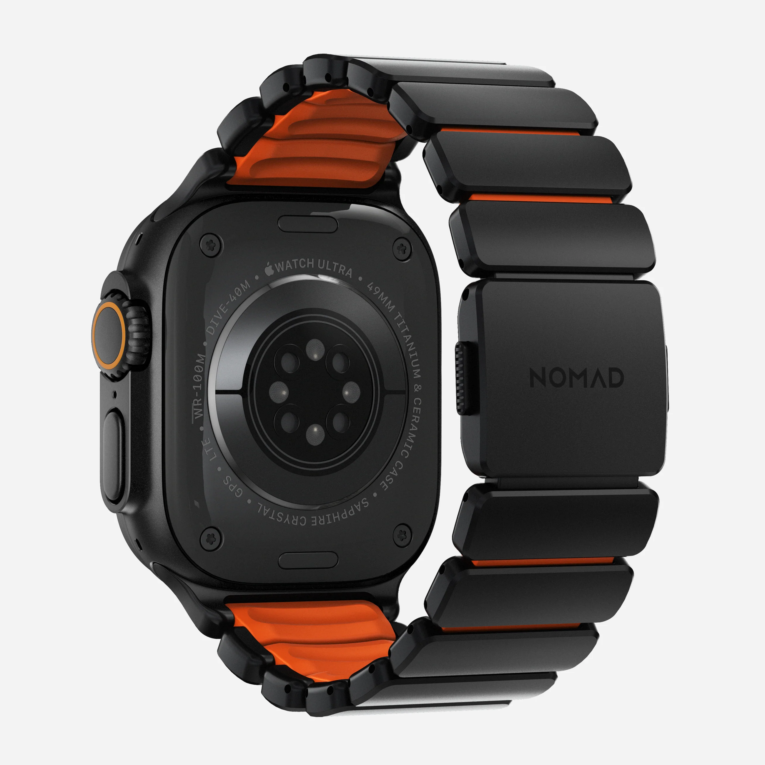 Ремінець Nomad Stratos Band Black Hardware для Apple Watch 46mm/49mm - Ultra Orange (NM011116858)