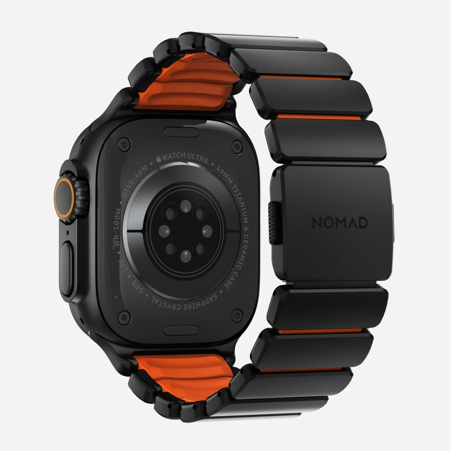 Ремешок Nomad Stratos Band Black Hardware для Apple Watch 46mm/49mm - Ultra Orange (NM011116858)