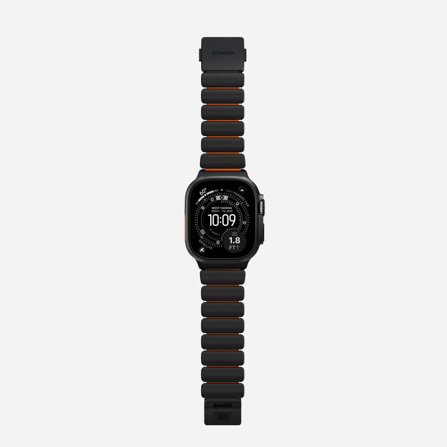 Ремешок Nomad Stratos Band Black Hardware для Apple Watch 46mm/49mm - Ultra Orange (NM011116858)
