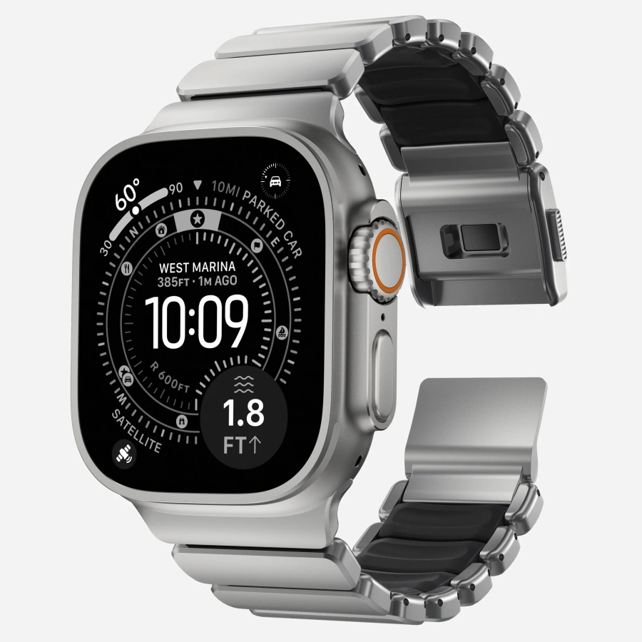 Ремешок Nomad Stratos Band Natural Hardware для Apple Watch 46mm/49mm - Black (NM014421858)