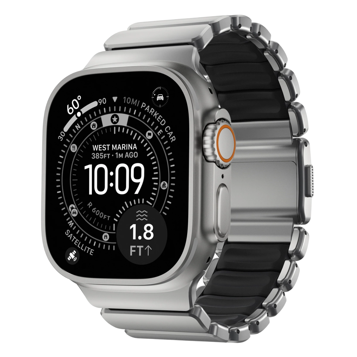 Ремінець Nomad Stratos Band Natural Hardware для Apple Watch 46mm/49mm - Black (NM014421858)