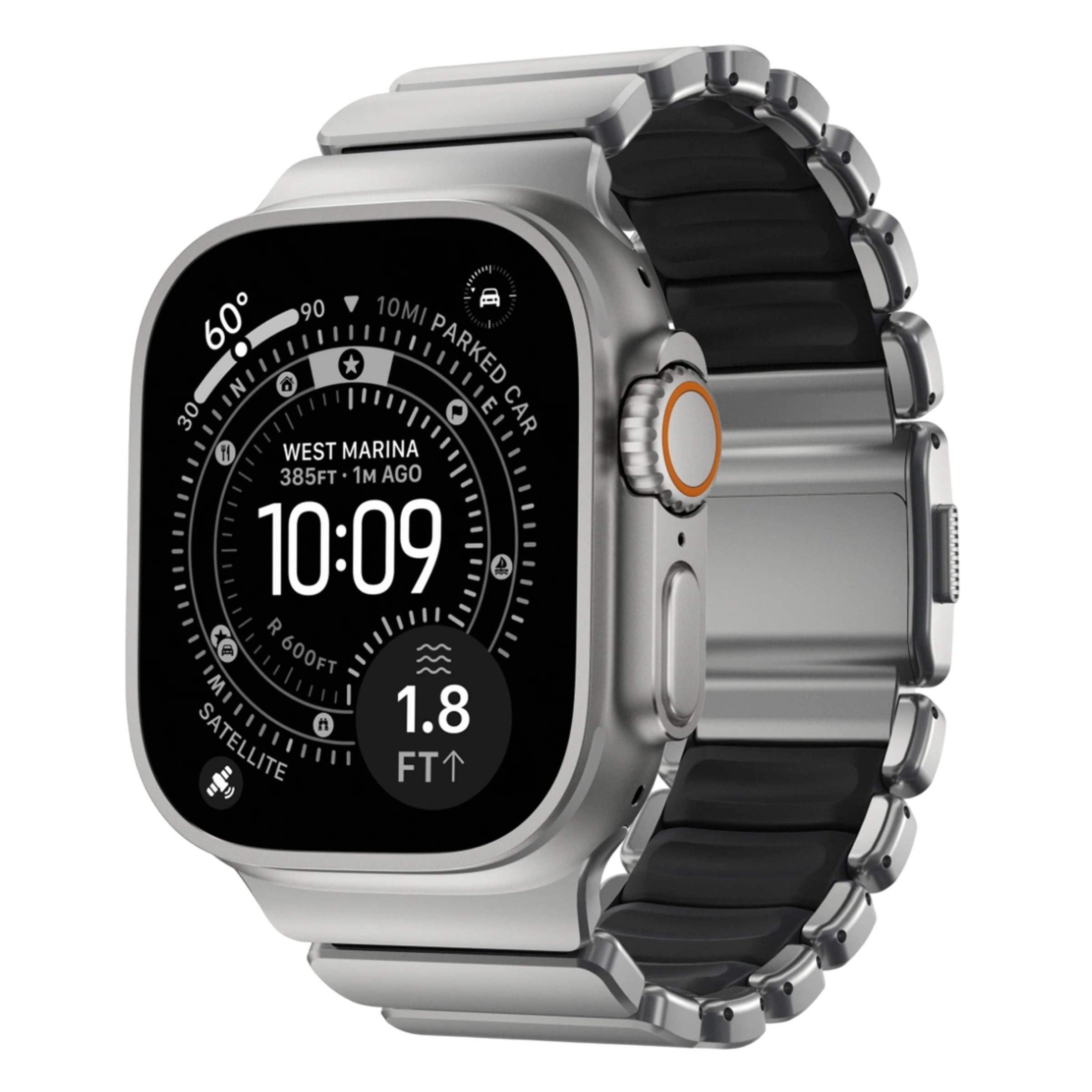 Ремінець Nomad Stratos Band Natural Hardware для Apple Watch 46mm/49mm - Black (NM014421858)