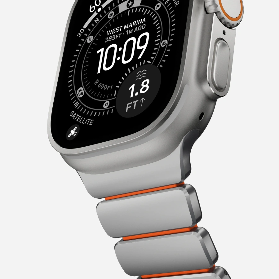 Ремінець Nomad Stratos Band Natural Hardware для Apple Watch 46mm/49mm - Ultra Orange (NM011123858)