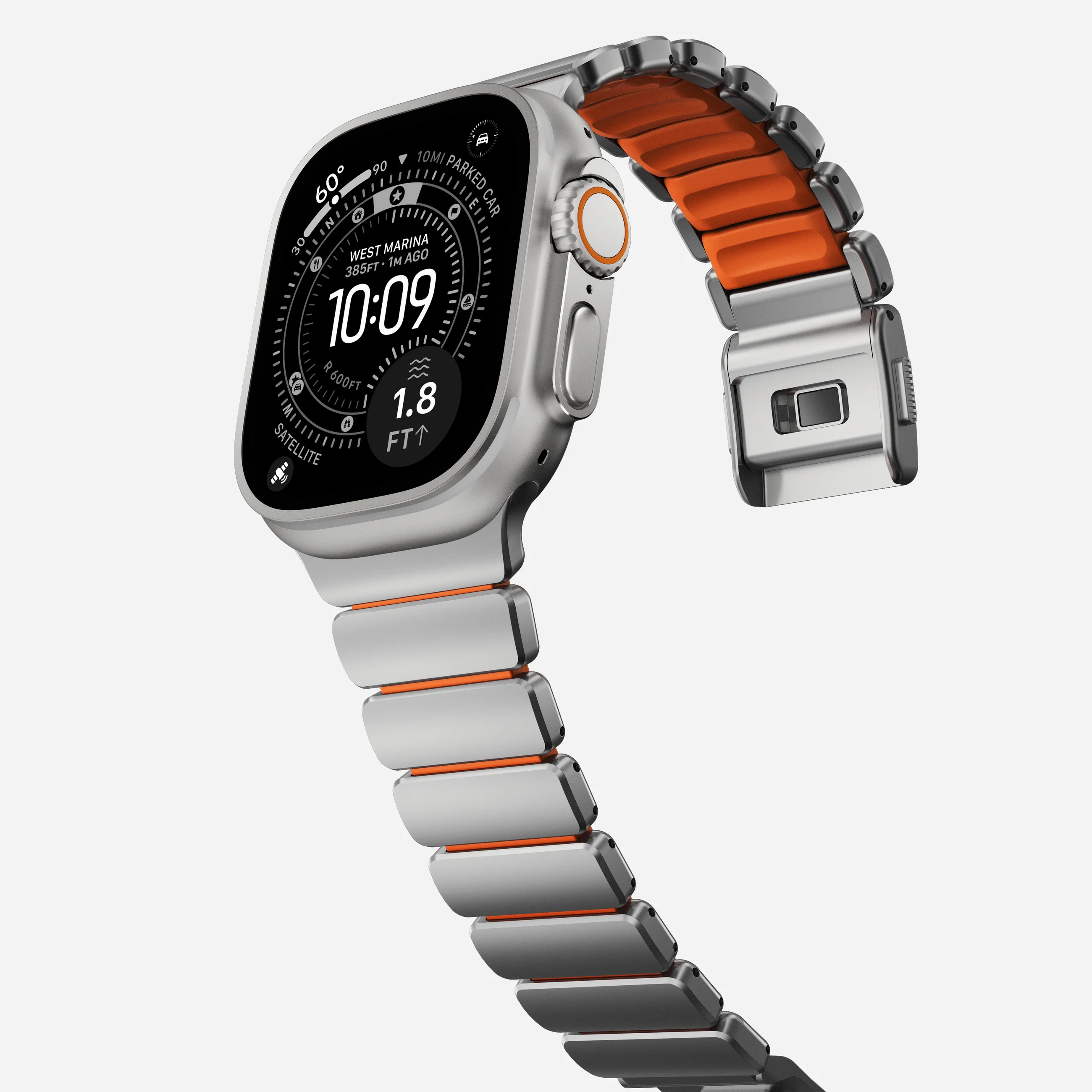 Ремінець Nomad Stratos Band Natural Hardware для Apple Watch 46mm/49mm - Ultra Orange (NM011123858)
