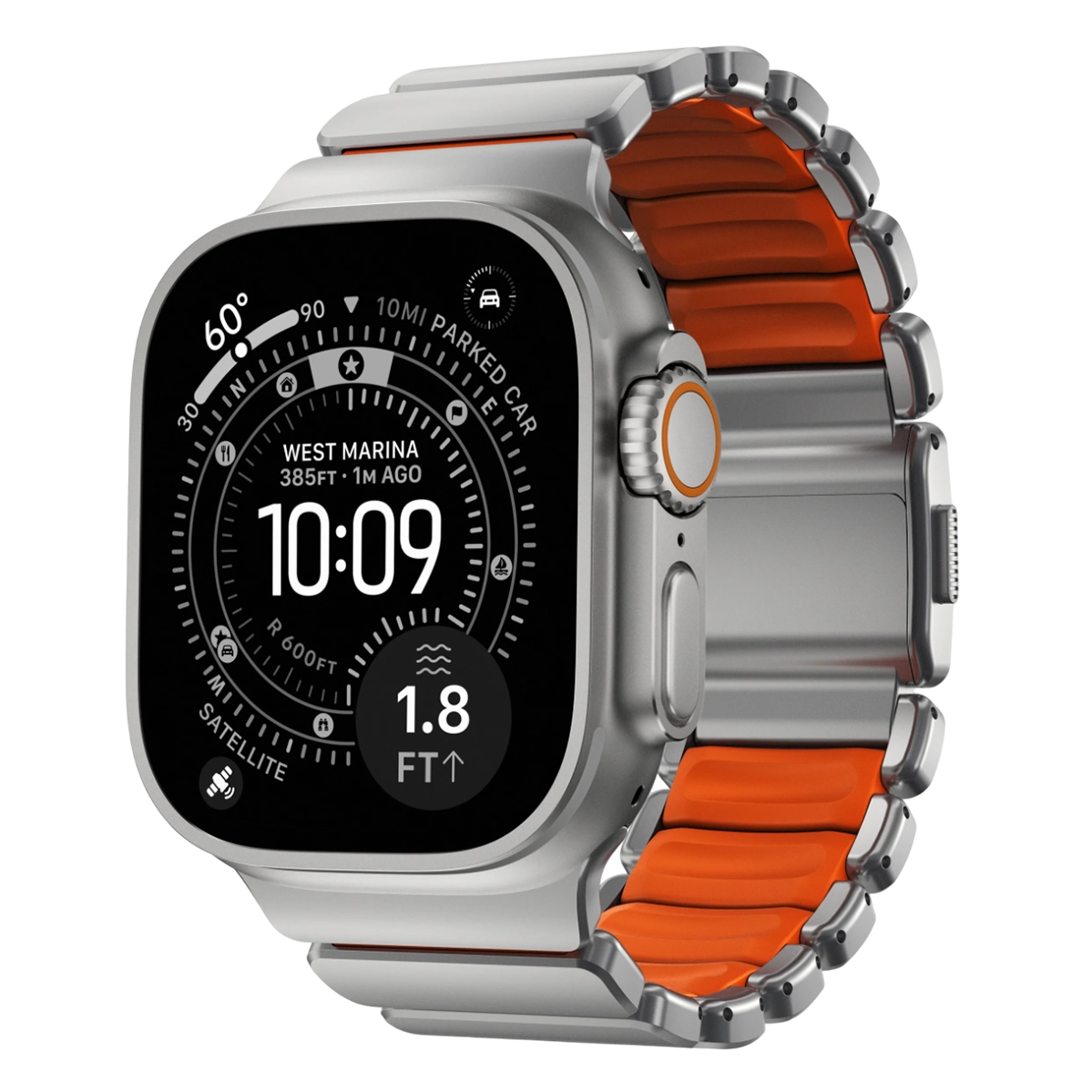 Ремінець Nomad Stratos Band Natural Hardware для Apple Watch 46mm/49mm - Ultra Orange (NM011123858)