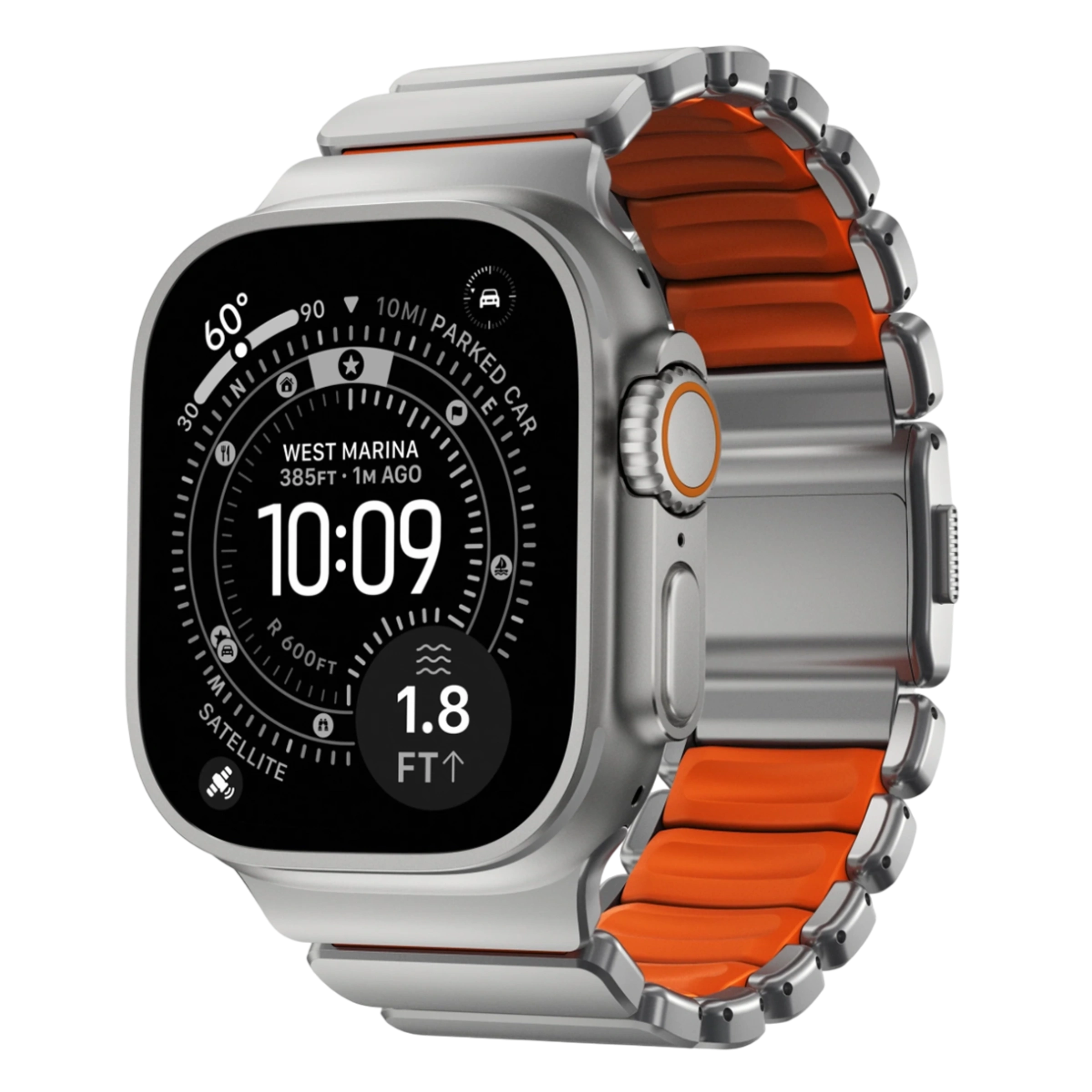 Ремінець Nomad Stratos Band Natural Hardware для Apple Watch 46mm/49mm - Ultra Orange (NM011123858)