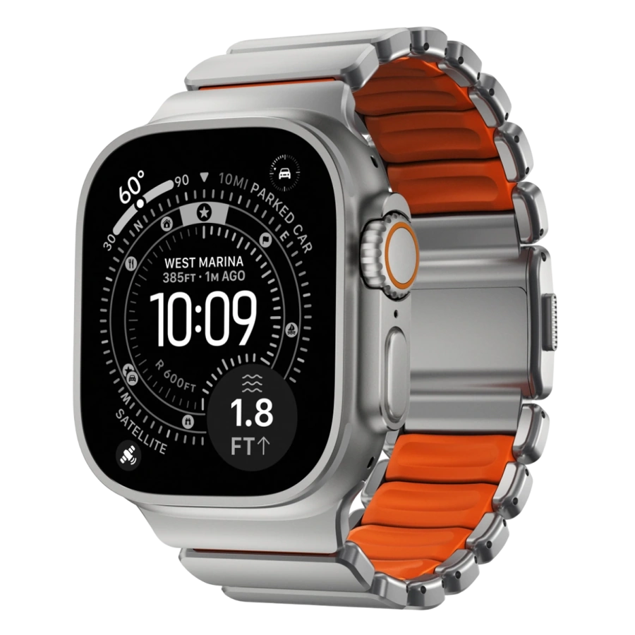 Ремінець Nomad Stratos Band Natural Hardware для Apple Watch 46mm/49mm - Ultra Orange (NM011123858)