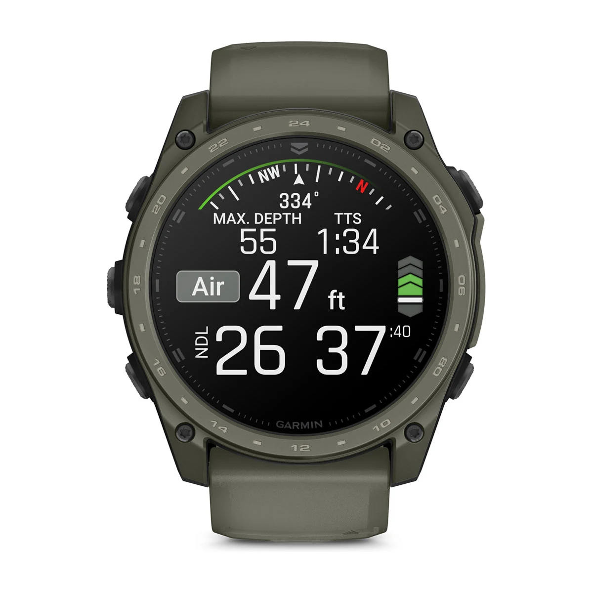 Смарт-годинник Garmin tactix 8 51 mm AMOLED Includes Applied Ballistics Ultralight Solver - Olive Drab Cerakote (010-04553-10/01)