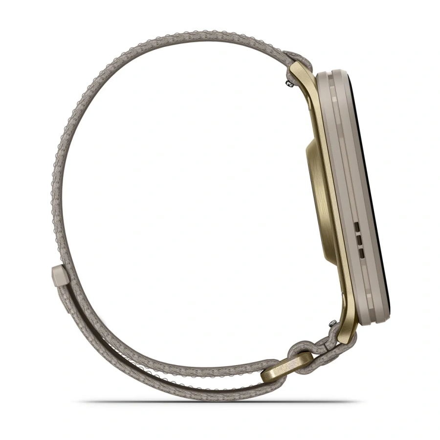 Смарт-годинник Garmin Venu X1 Soft Gold with Titanium Caseback and French Gray ComfortFit Nylon Band (010-02980-09)