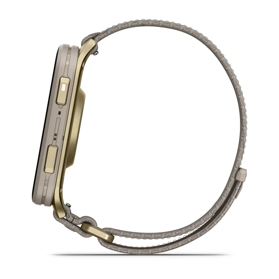 Смарт-годинник Garmin Venu X1 Soft Gold with Titanium Caseback and French Gray ComfortFit Nylon Band (010-02980-09)