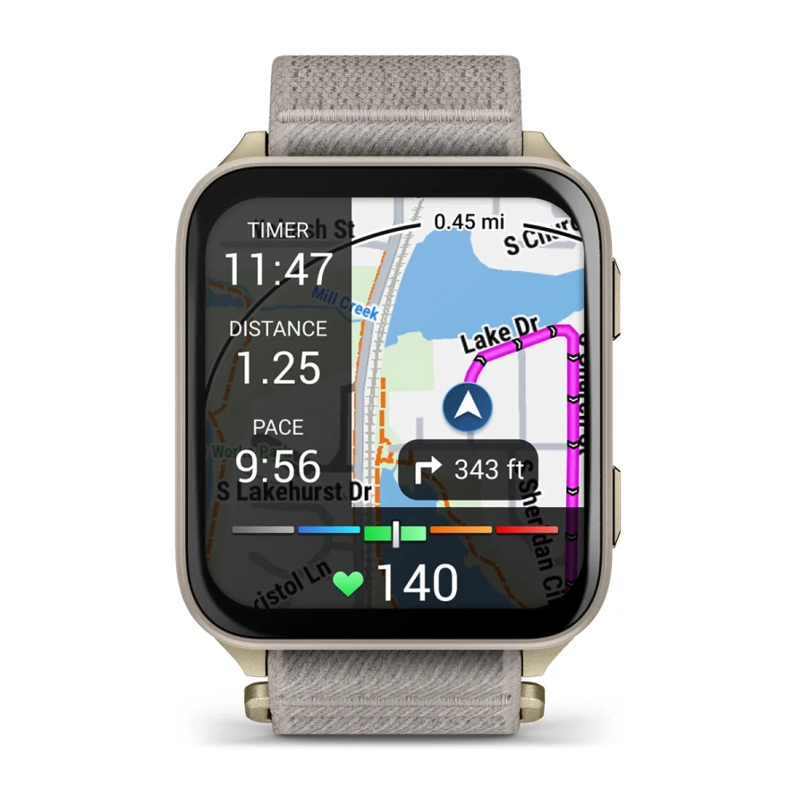 Смарт-годинник Garmin Venu X1 Soft Gold with Titanium Caseback and French Gray ComfortFit Nylon Band (010-02980-09)