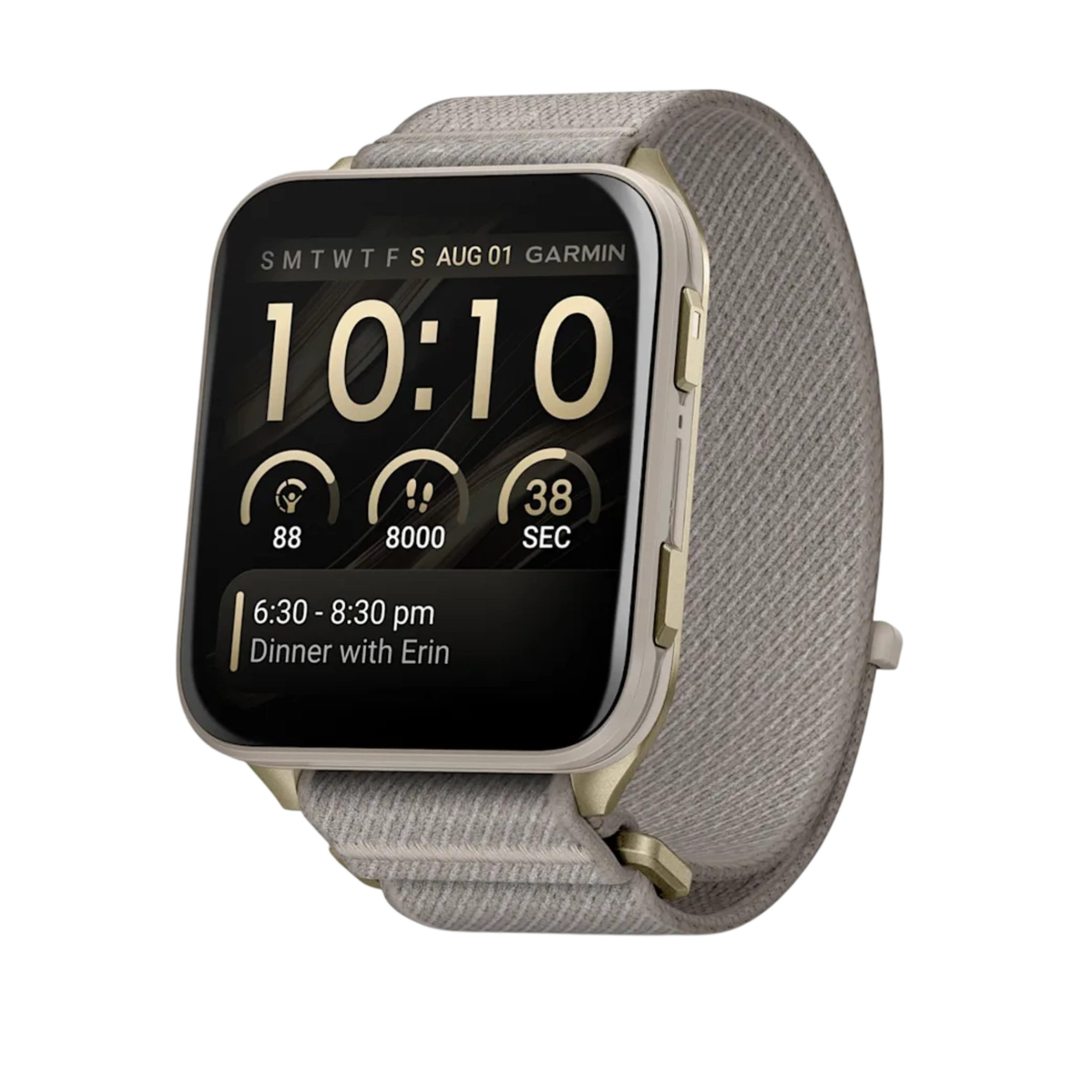 Смарт-часы Garmin Venu X1 Soft Gold with Titanium Caseback and French Gray ComfortFit Nylon Band (010-02980-09)