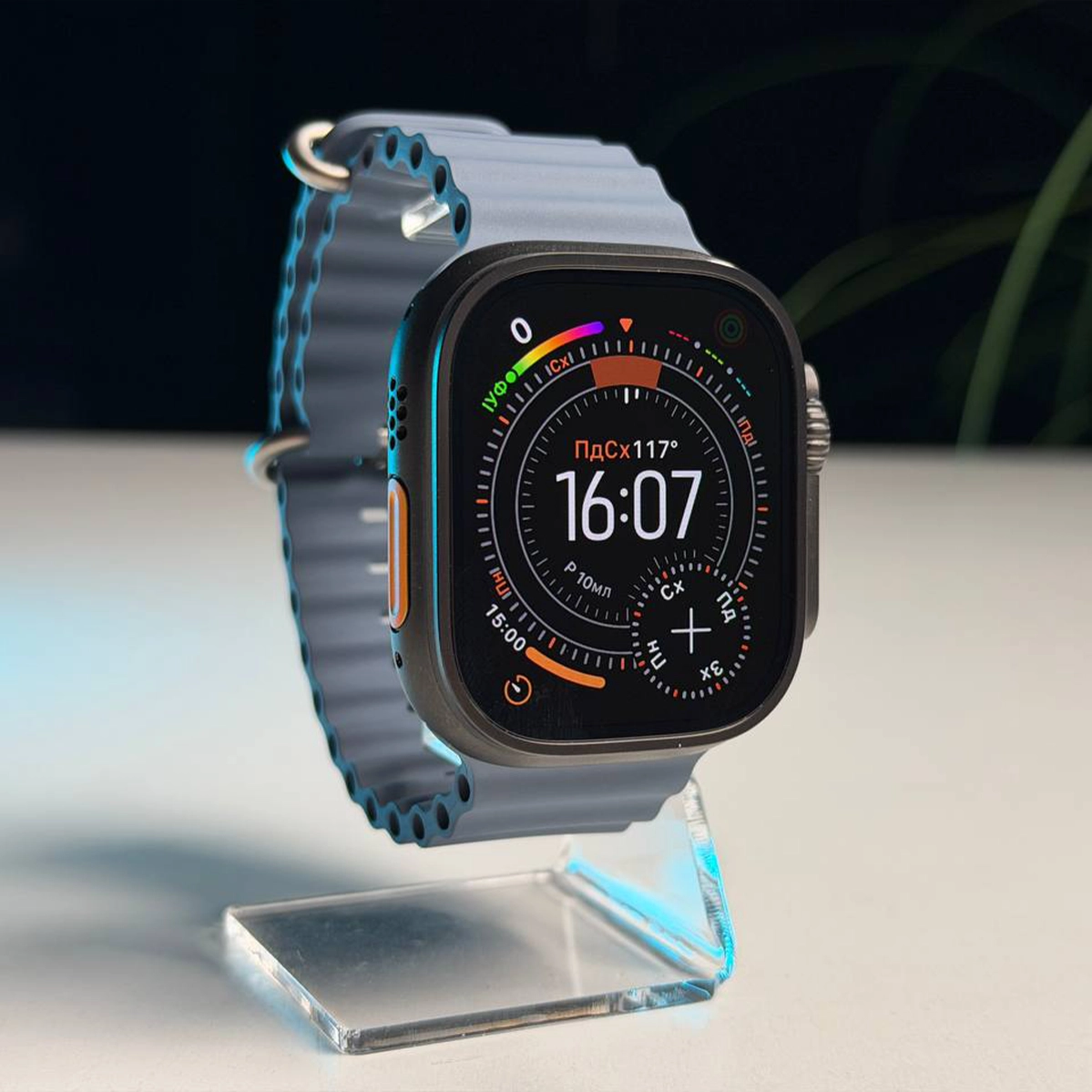 ВЖИВАНИЙ Б/У Apple Watch Ultra 3 GPS + Cellular 49mm Black Titanium Case with Anchor Blue Ocean Band (MF254+MGCJ4) - Состояние: хороший | Аккумулятор: 100% | Комплектация: часы, зарядка | Гарантия: 3 мес.