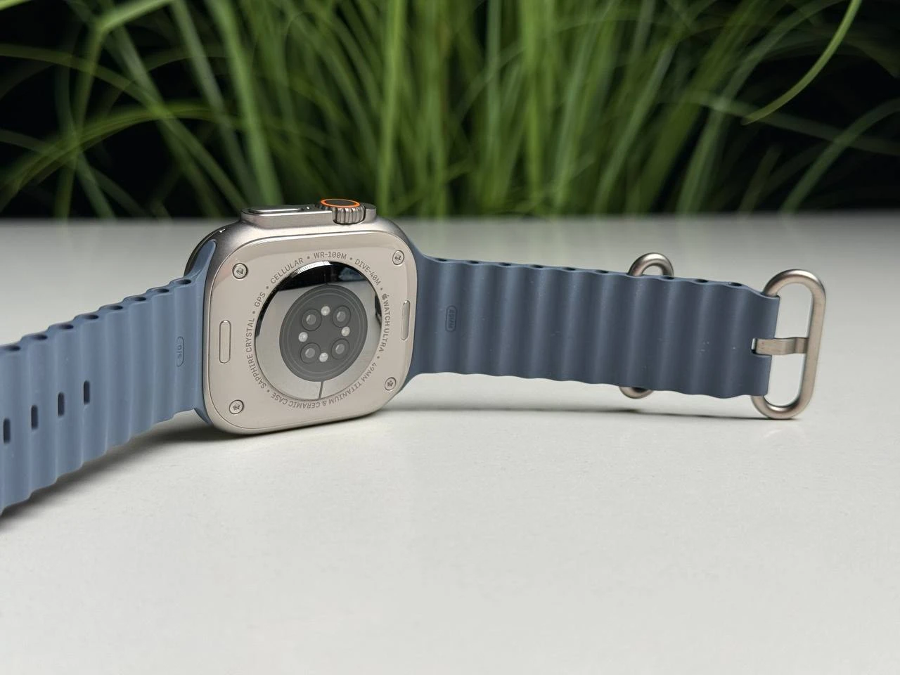 ВЖИВАНИЙ Б/У Apple Watch Ultra 3 GPS + Cellular 49mm Natural Titanium Case with Anchor Blue Ocean Band (MEWH4) - Состояние: хорошее | Аккумулятор: 100% | Комплектация: полный, без коробки | Гарантия: 3 мес.