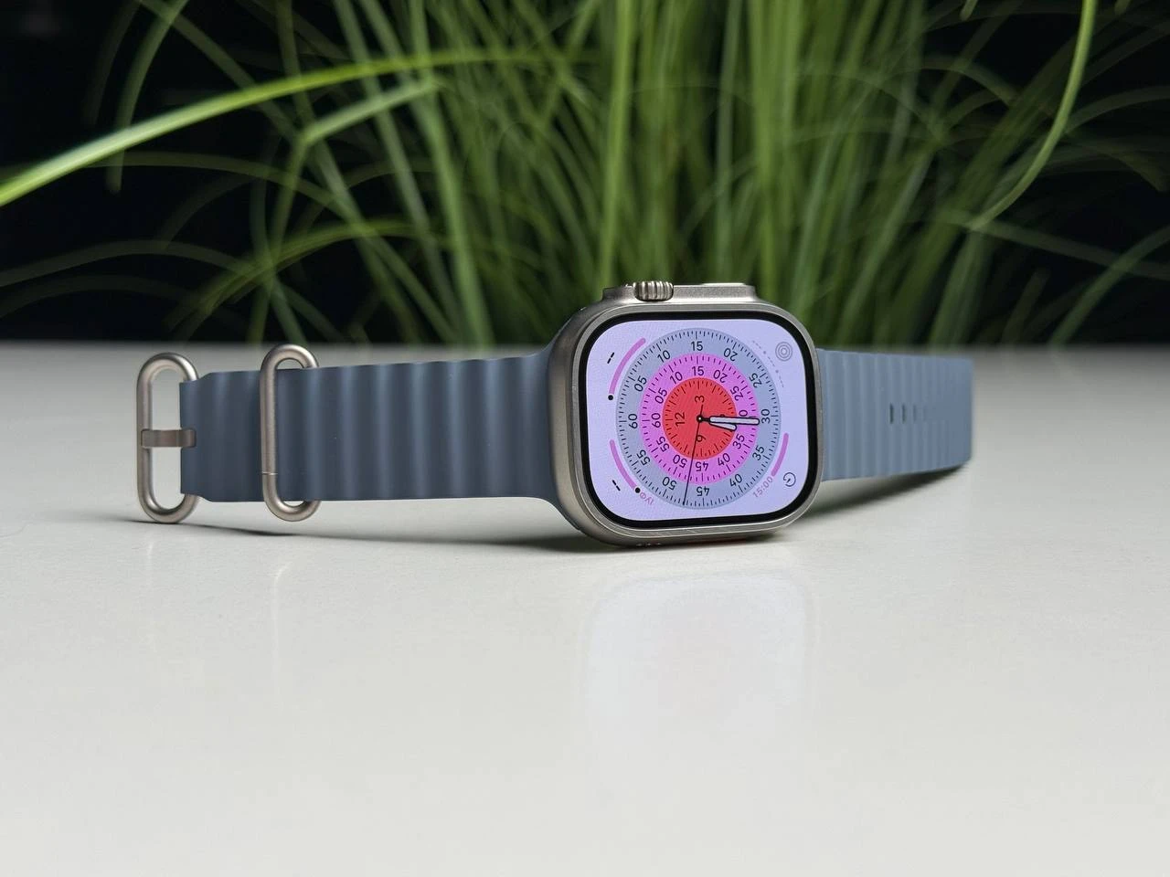 ВЖИВАНИЙ Б/У Apple Watch Ultra 3 GPS + Cellular 49mm Natural Titanium Case with Anchor Blue Ocean Band (MEWH4) - Состояние: хорошее | Аккумулятор: 100% | Комплектация: полный, без коробки | Гарантия: 3 мес.