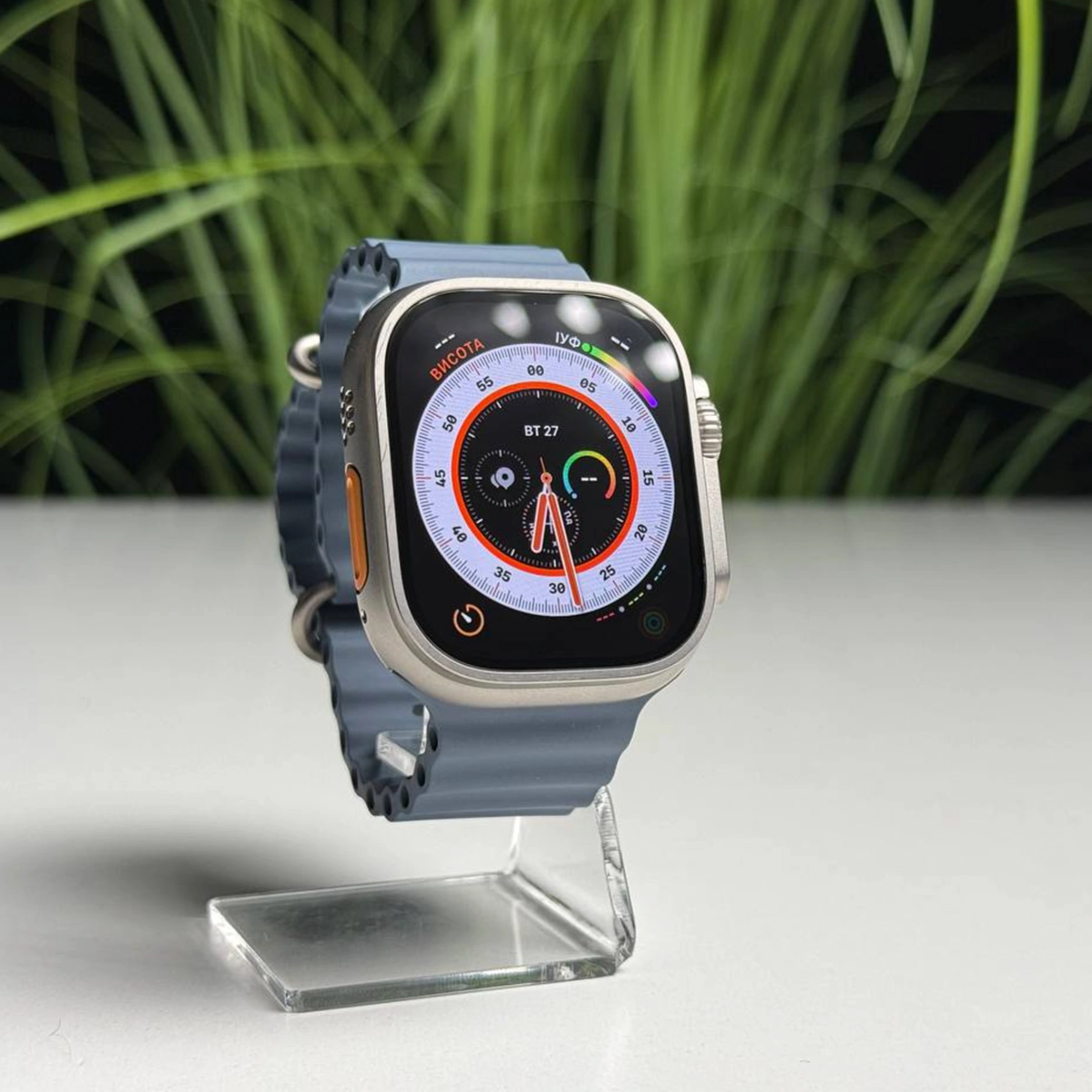 ВЖИВАНИЙ Б/У Apple Watch Ultra 3 GPS + Cellular 49mm Natural Titanium Case with Anchor Blue Ocean Band (MEWH4) - Состояние: хорошее | Аккумулятор: 100% | Комплектация: полный, без коробки | Гарантия: 3 мес.