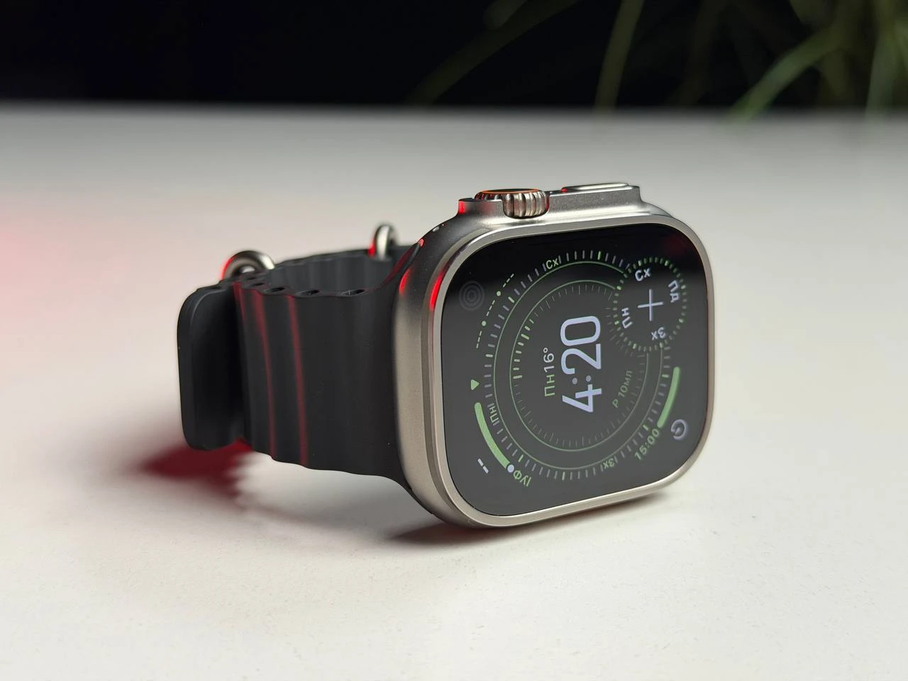 ВЖИВАНИЙ Б/У Apple Watch Ultra 3 GPS + Cellular 49mm Natural Titanium Case with Black Ocean Band (MF1V4+MXTL3) - Состояние: хороший | Аккумулятор: 100% | Комплектация: часы, зарядка | Гарантия: 3 мес.