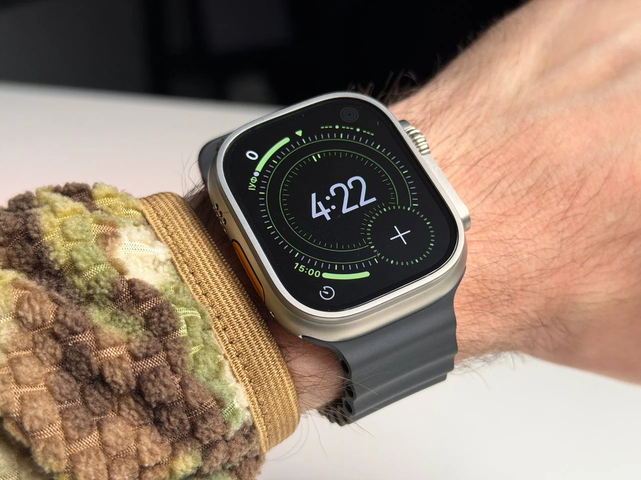 ВЖИВАНИЙ Б/У Apple Watch Ultra 3 GPS + Cellular 49mm Natural Titanium Case with Black Ocean Band (MF1V4+MXTL3) - Состояние: хороший | Аккумулятор: 100% | Комплектация: часы, зарядка | Гарантия: 3 мес.