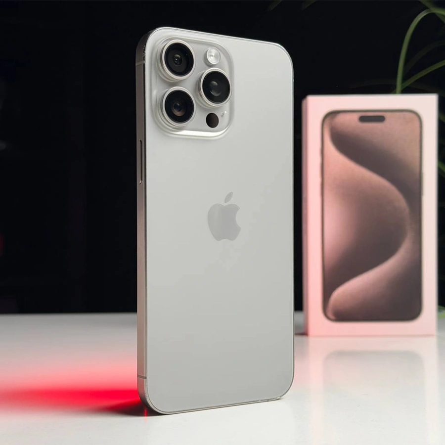 ВЖИВАНИЙ Б/У Apple iPhone 15 Pro Max 512GB Natural Titanium (MU7E3) - Стан: задовільний | Акумулятор: 91% | Комплектація: повний | Гарантія: 3 міс.
