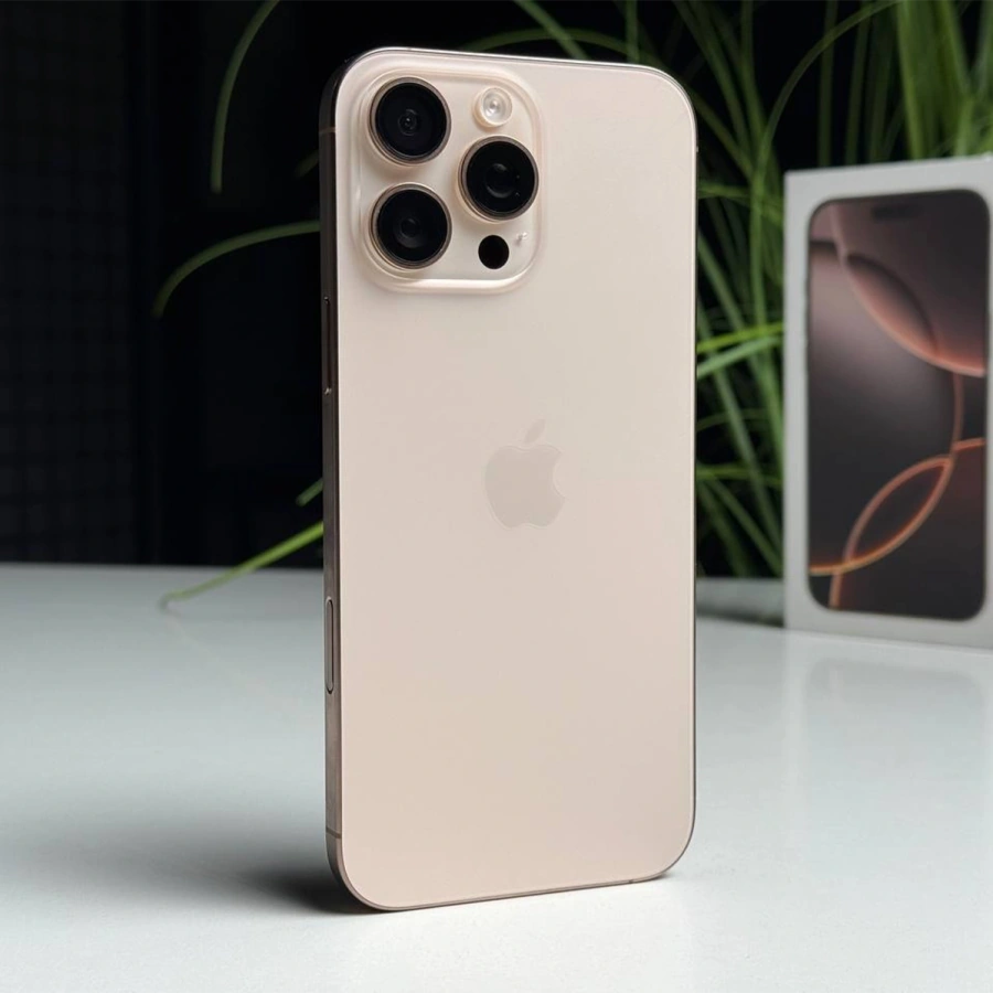 ВЖИВАНИЙ Б/У Apple iPhone 16 Pro Max 256GB Desert Titanium (MYWX3) - Стан: гарний | Акумулятор: 99% | Комплектація: повний | Гарантія: 3 міс.