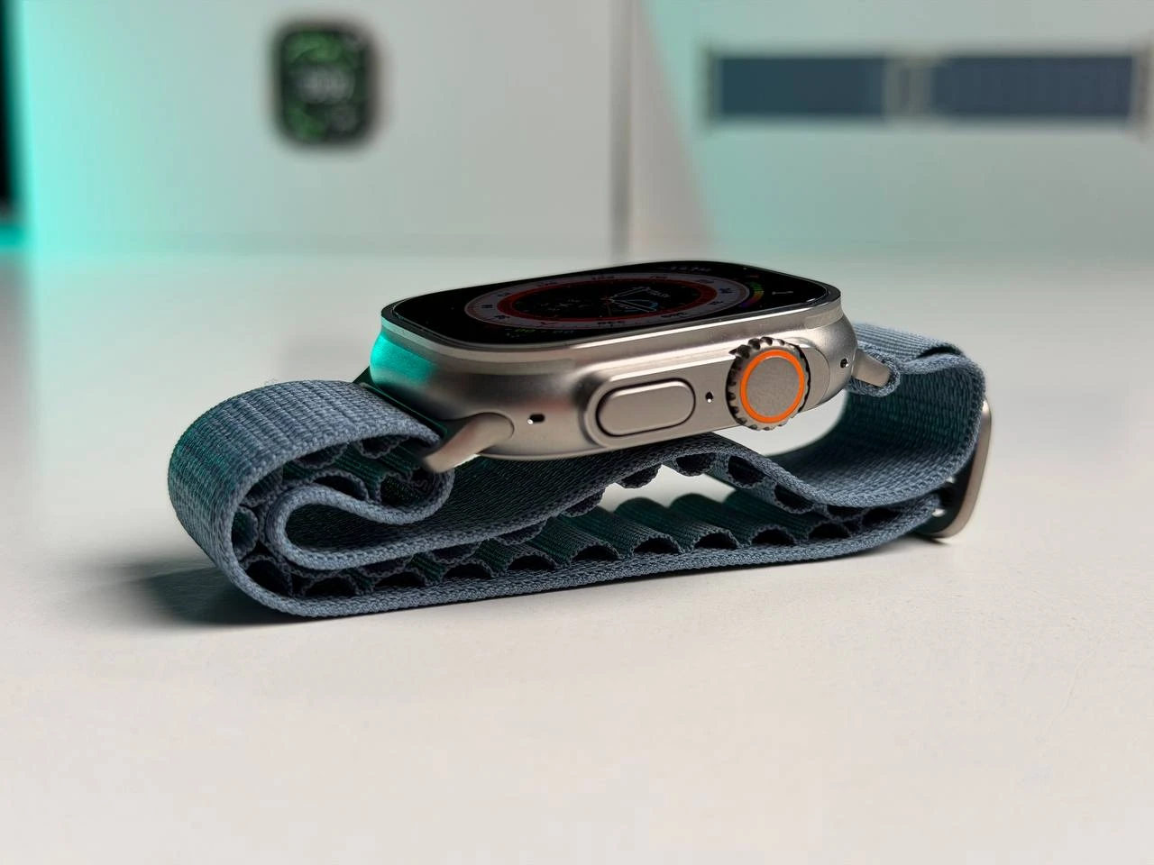 OPEN BOX Apple Watch Ultra 3 GPS + Cellular 49mm Natural Titanium Case with Light Blue Alpine Loop - Large (MEWP4) - Состояние: идеальный | Аккумулятор: 100% | Комплектация: полный | Гарантия: 6 мес.