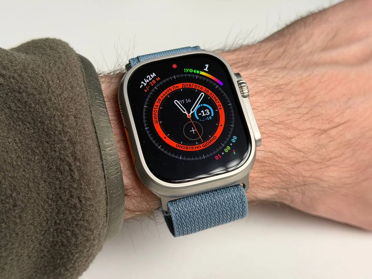 OPEN BOX Apple Watch Ultra 3 GPS + Cellular 49mm Natural Titanium Case with Light Blue Alpine Loop - Large (MEWP4) - Состояние: идеальный | Аккумулятор: 100% | Комплектация: полный | Гарантия: 6 мес.